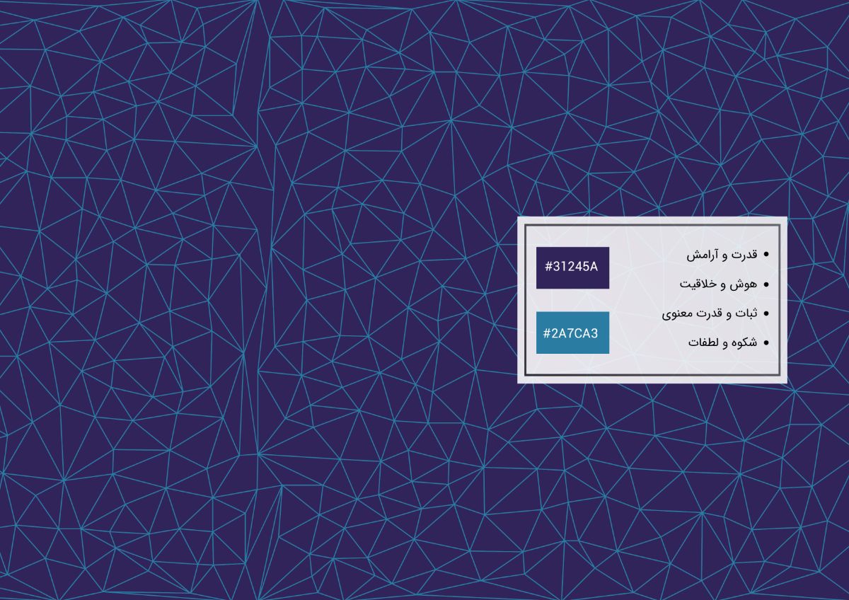 قدرت و آرامش/هوش و خلاقیت/ثبات و قدرت معنوی/شکوه و لطفات