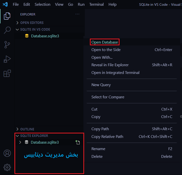دیتابیس SQLite در Visual Studio Code - ویرگول