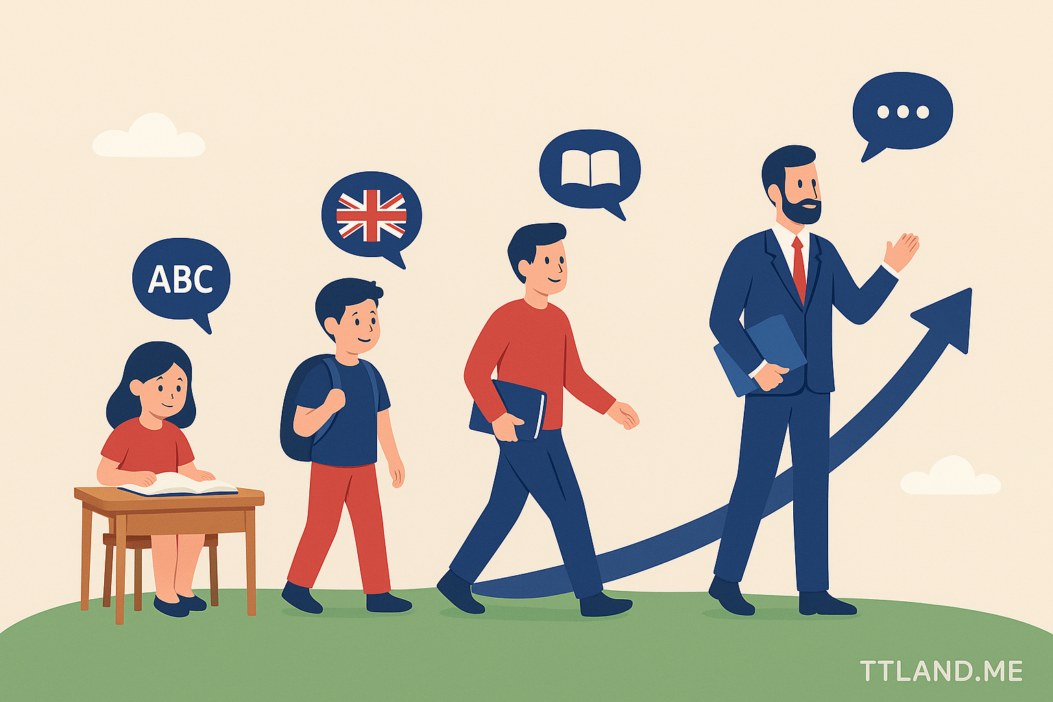 آموزش زبان از کودکی تا بزرگسالی