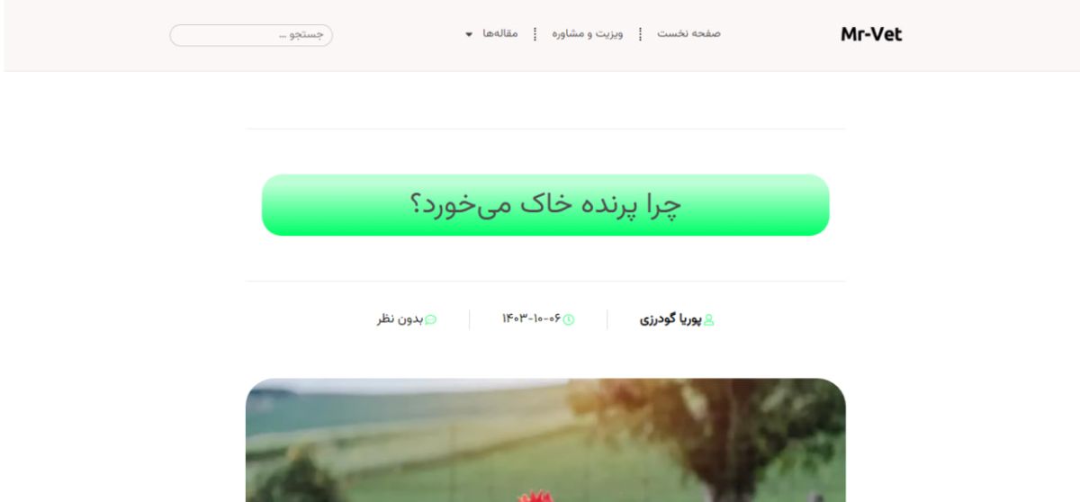 مقاله خاک خوردن پرنده در آقای دامپزشک