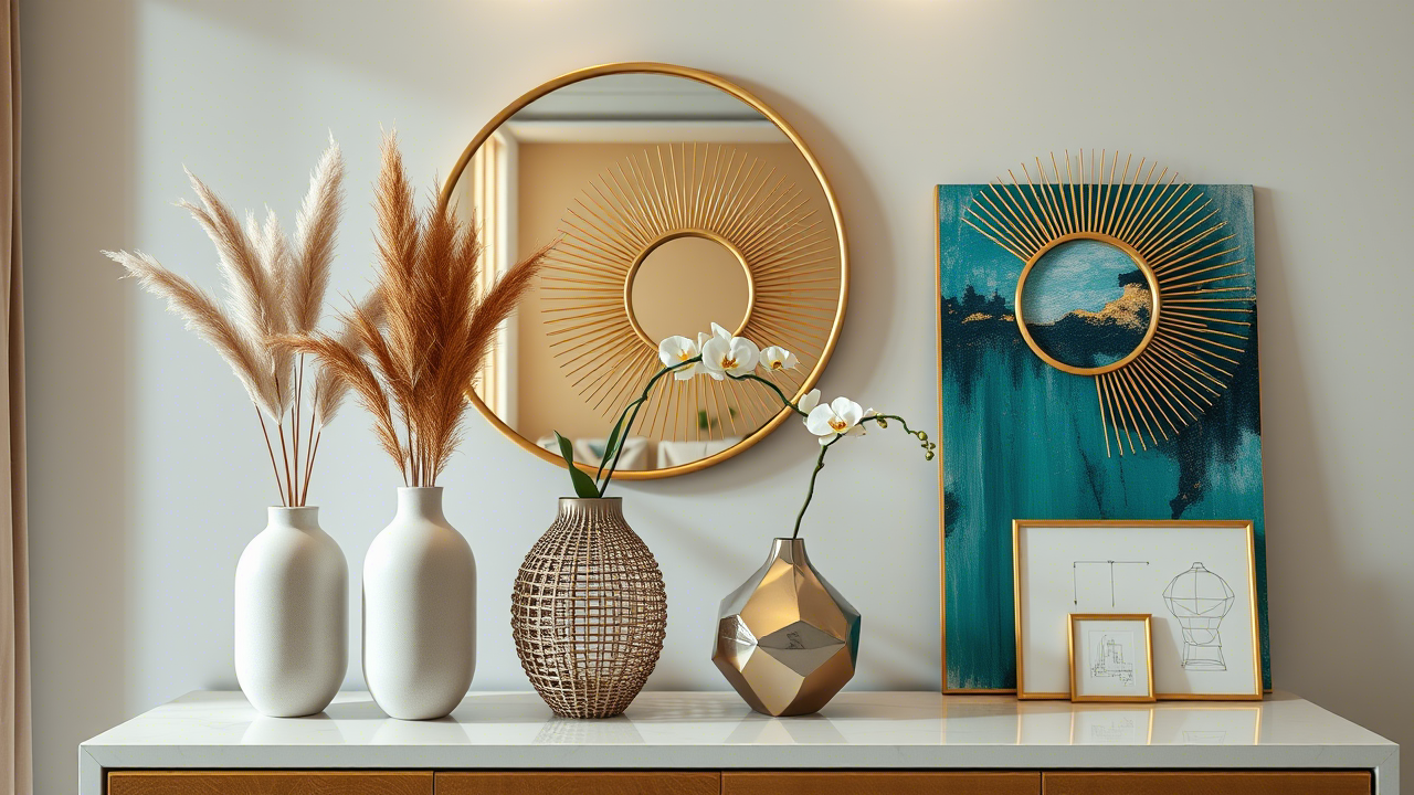 مقاله گامی نو: نحوه ست کردن گلدان ها، آینه و تابلوها روی میز کنسول (90% مردم نمی دانند!)