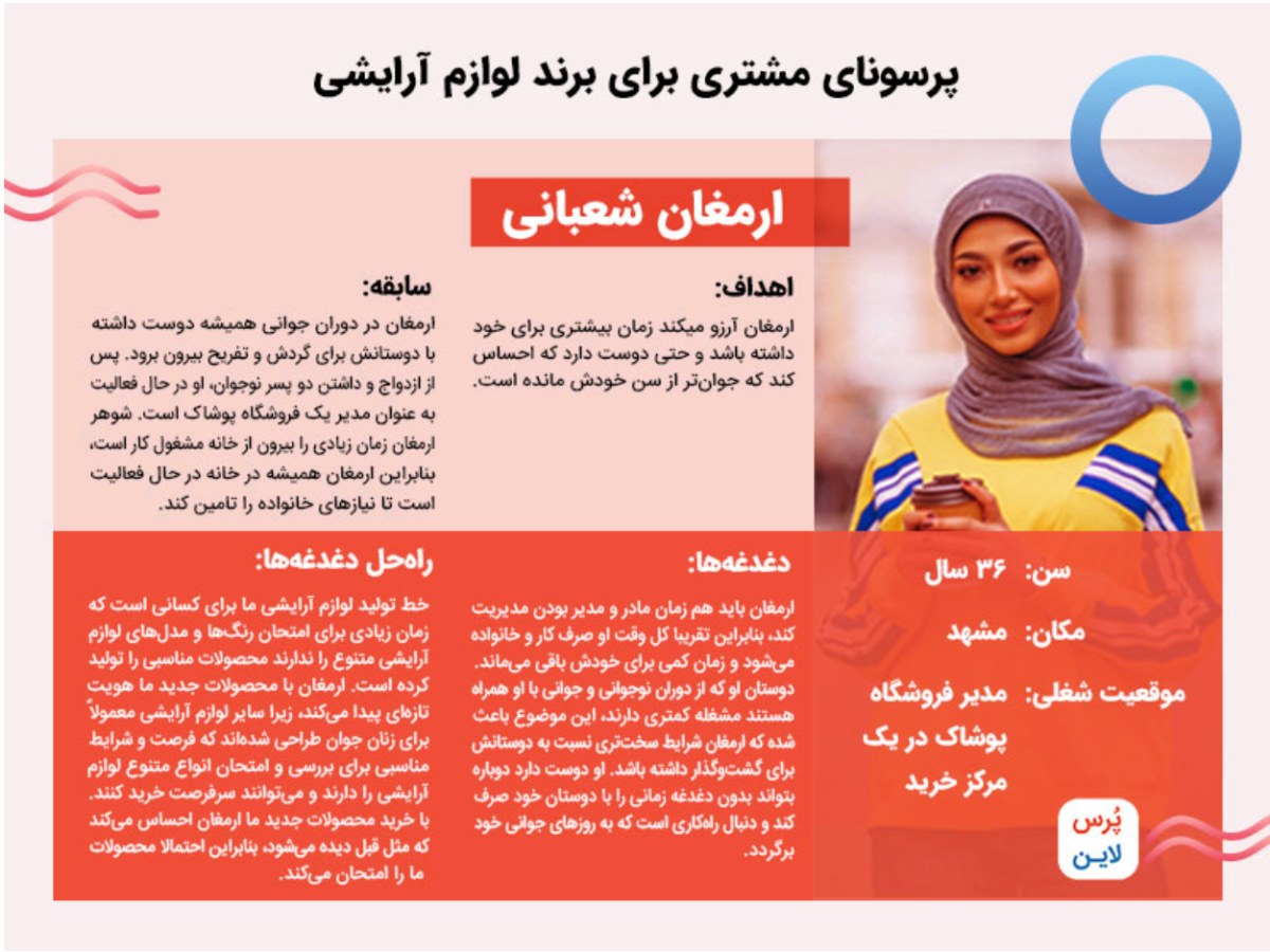 نمونه پرسونا مشتری 