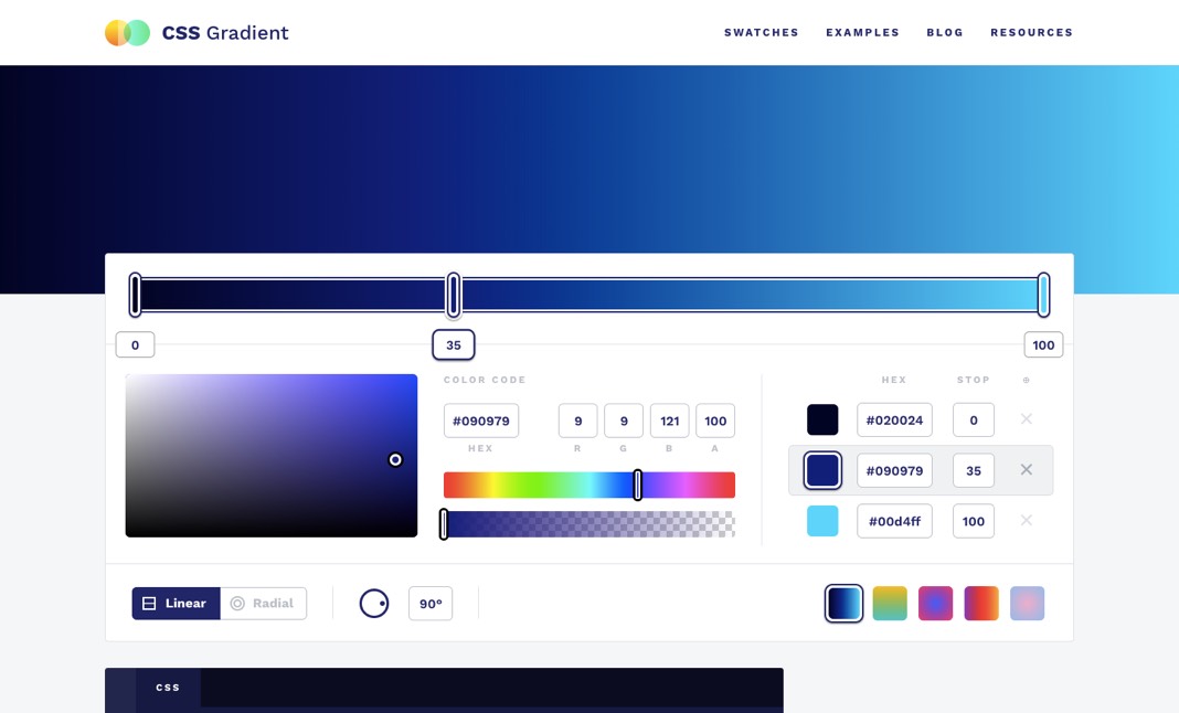 سایت CSS Gradient