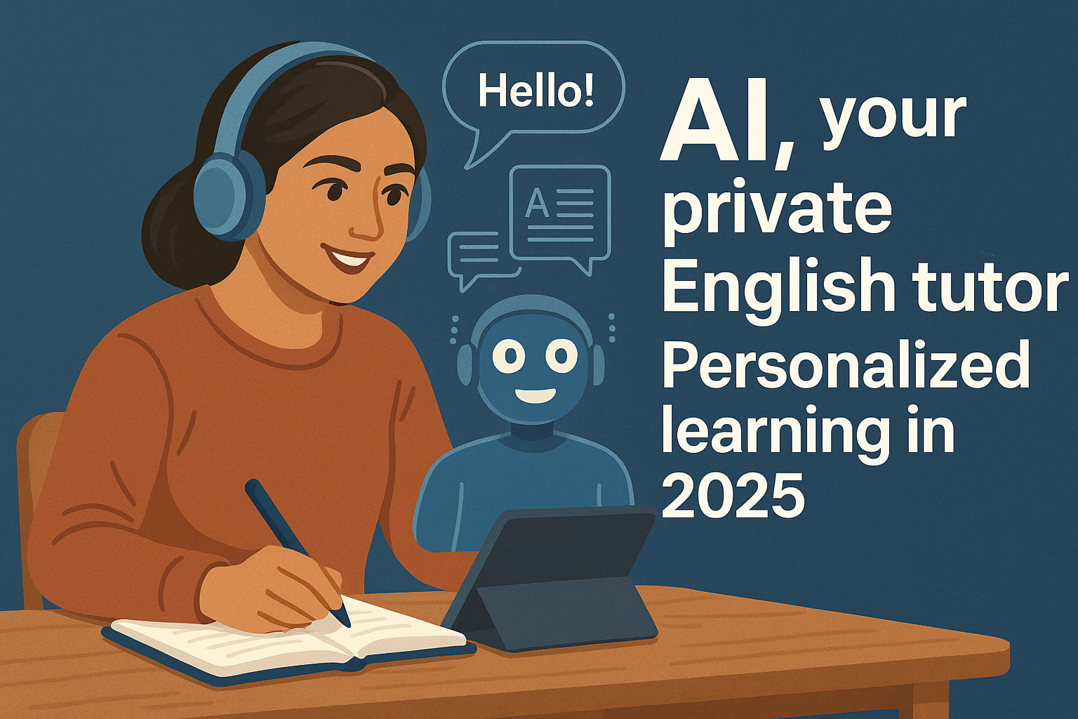 هوش مصنوعی، مربی خصوصی زبان انگلیسی شما یادگیری شخصی‌سازی شده در ۲۰۲۵