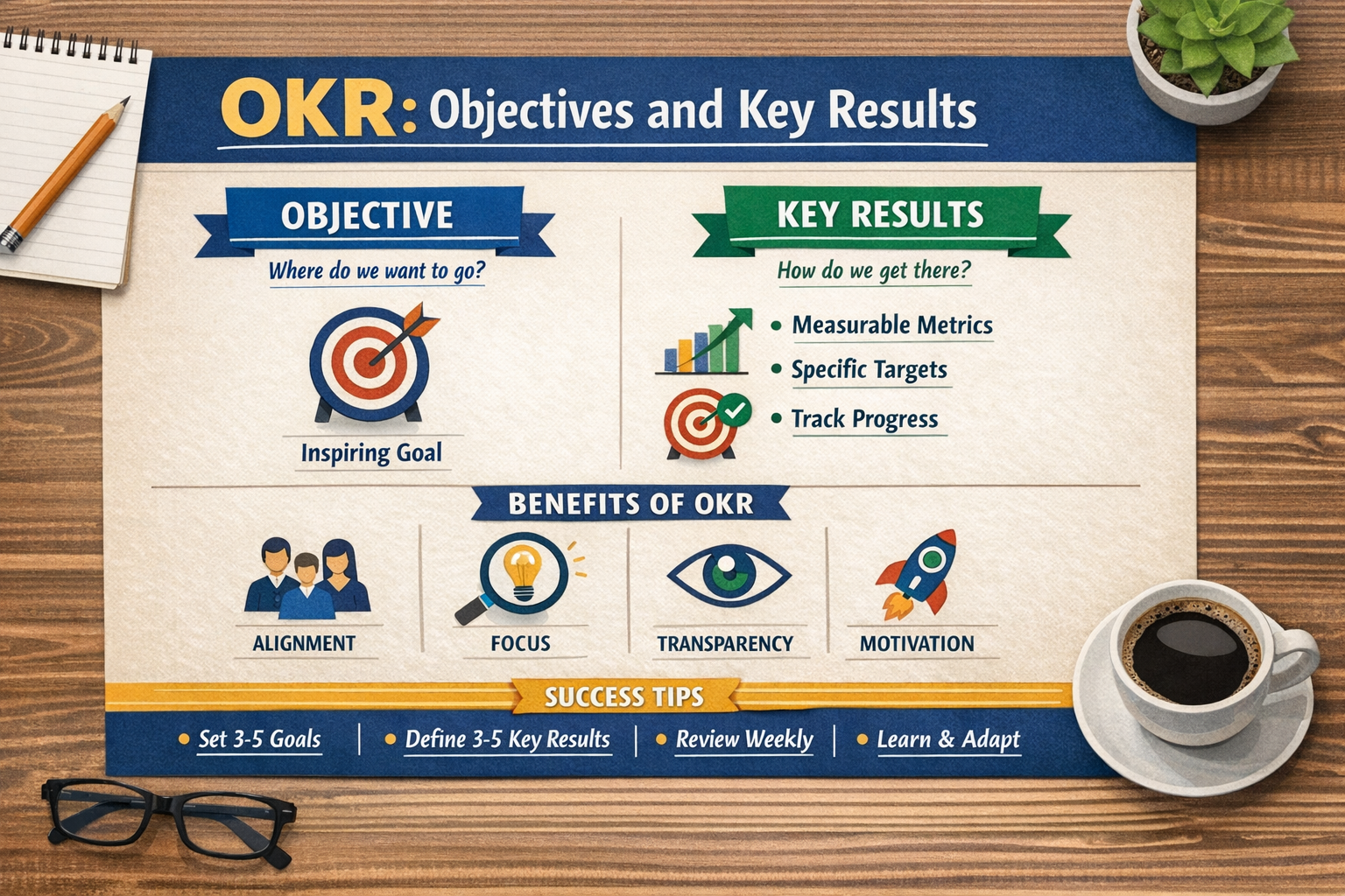 OKR چیست؟ راهنمای جامع هم‌راستاسازی اهداف تیم با سازمان