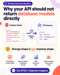 Why should your API not return database models directly?