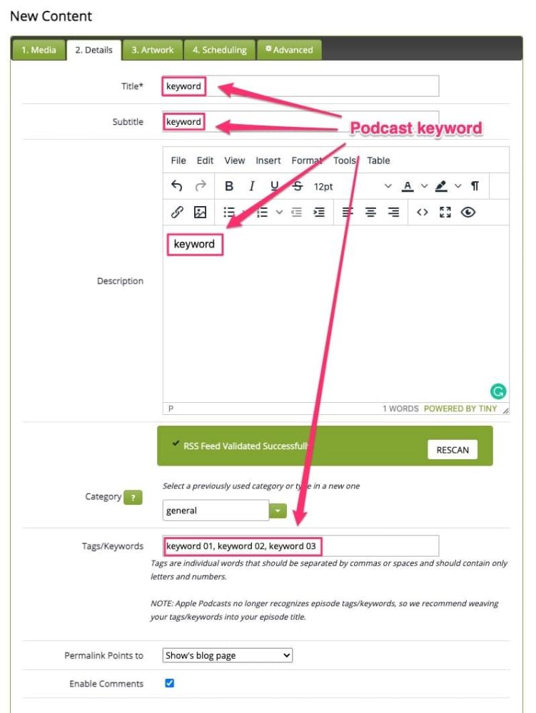 شکل ۵. واژه‌های کلیدی در پادکست Lisbyn