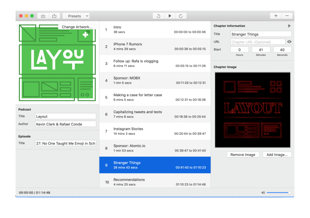شکل ۷. فصل‌های اوفونیک برای پادکست‌ها