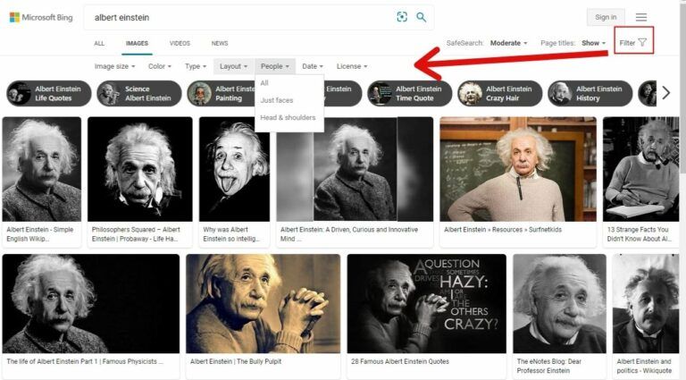 شکل ۹. موتور جستجوی تصویرBing