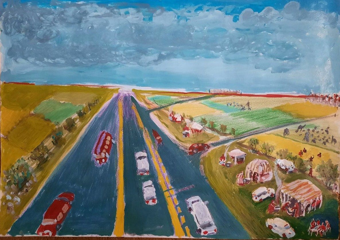 نقاشی از برادر هنرمندم عرازمنگلی توماج ایری