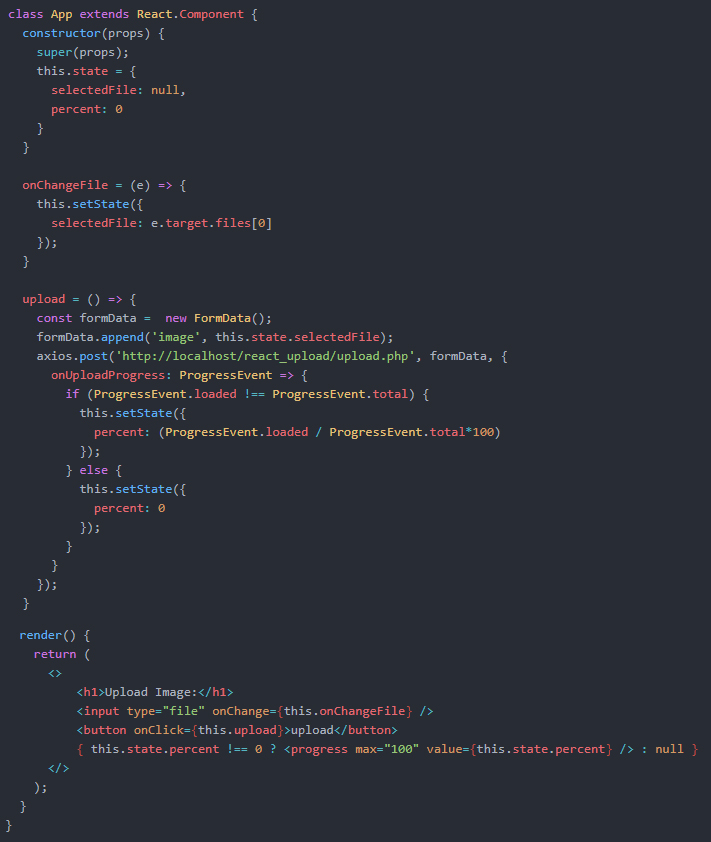 آپلود فایل با react و axios