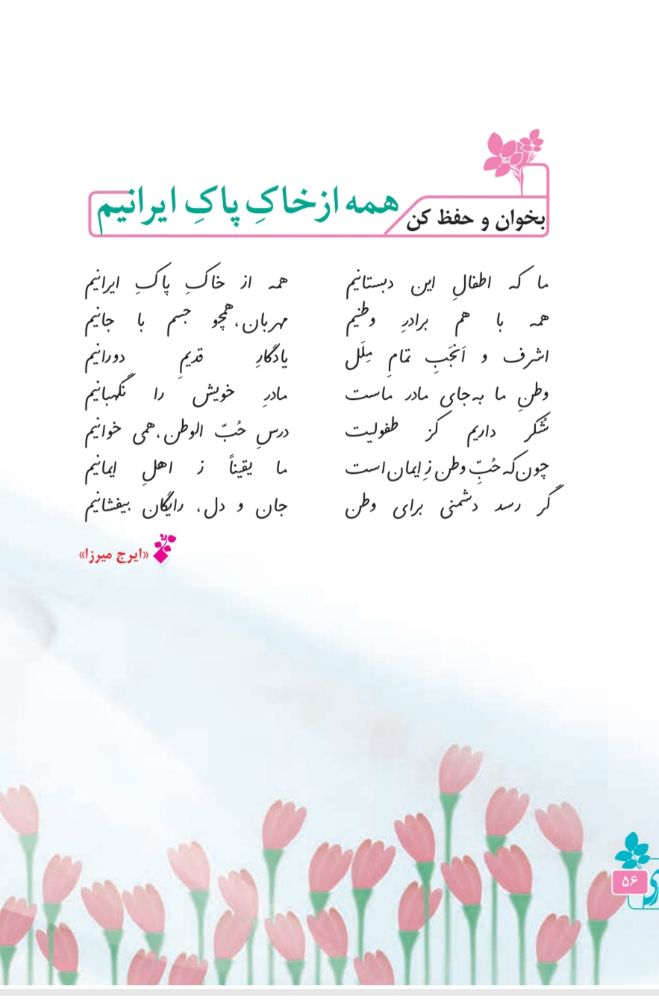 معنی شعر همه از خاک پاک ایرانیم