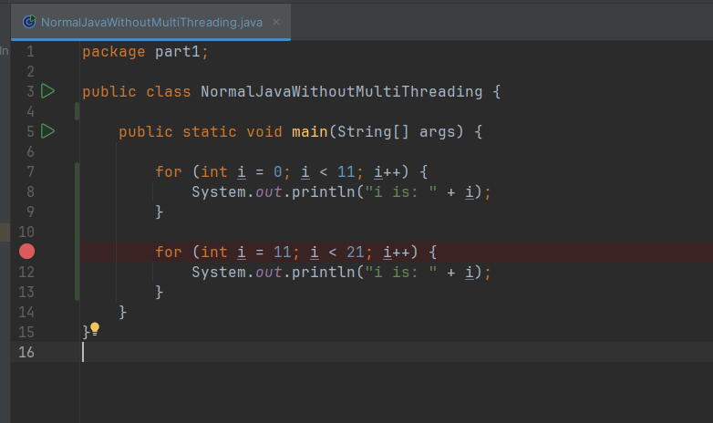 breakpoint روی حلقه for دوم