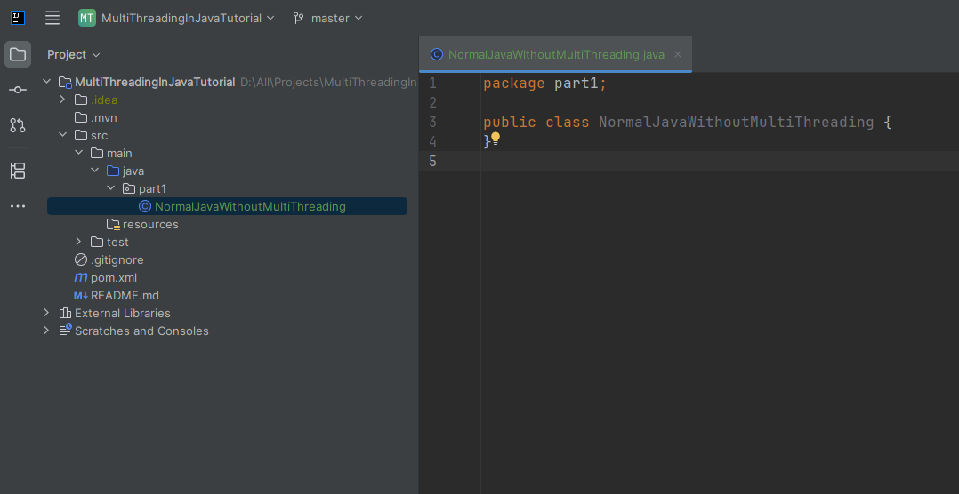 کلاس NormalJavaWithoutMultiThreading
