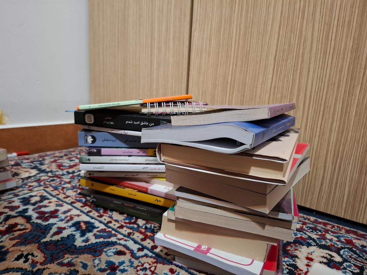 طی عملیات اتاق تکانی،این کتاب ها را جابجا کردم و حالا نمیدانم کجا قرارشان بدهم.فعلا همینجا بمانند تا سال بعد