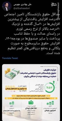 بالاترین افزایش حقوق بازنشستگان تامین اجتماعی در طی ۲۰سال گذشته