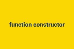 oop js- function constructor