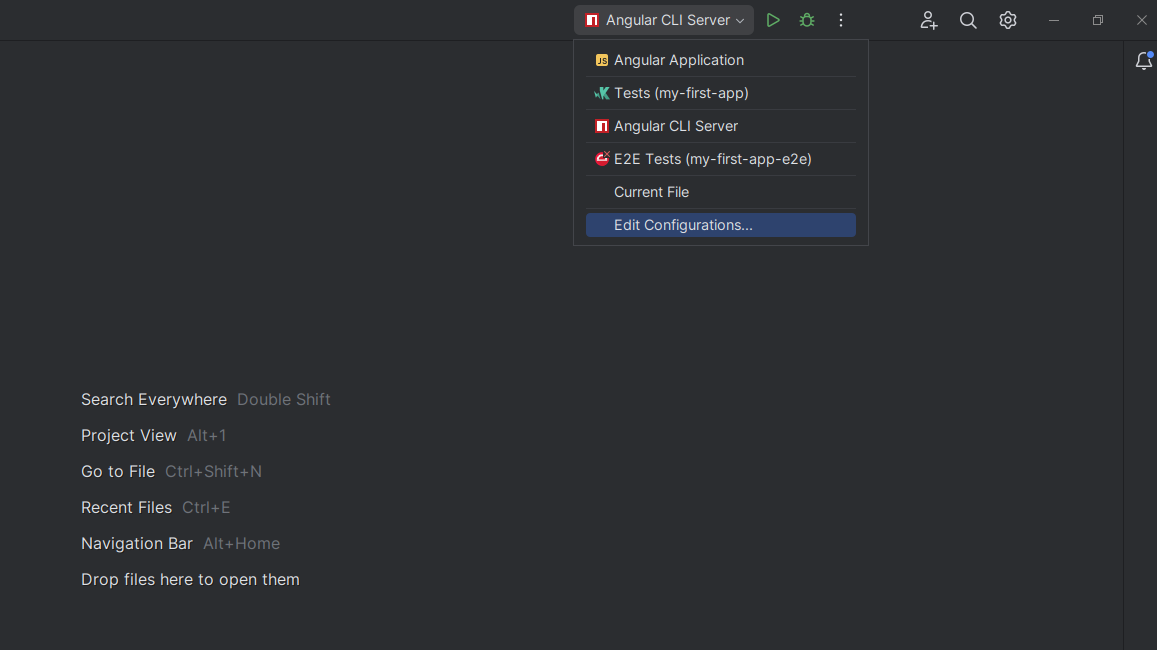 وارد تنظیمات (Edit Configurations) بشوید