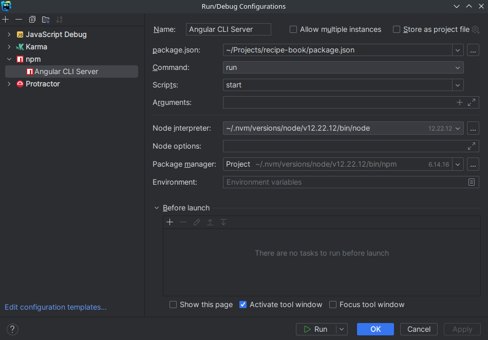 از قسمت Node Interpreter گزینه مورد نظر خود را انتخاب نمایید.