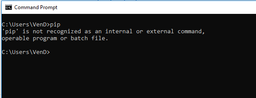 'pip' is not recognized....