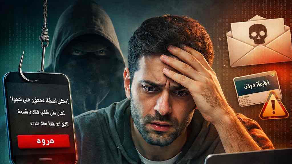 پسر جوان لحظه‌ای پس از هک شدن حساب بانکی از طریق فیشینگ