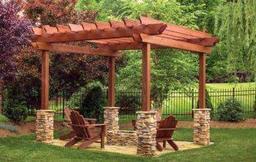 طراحی و اجرای آلاچیق چوبی و پرگولا در محوطه و روف گاردن