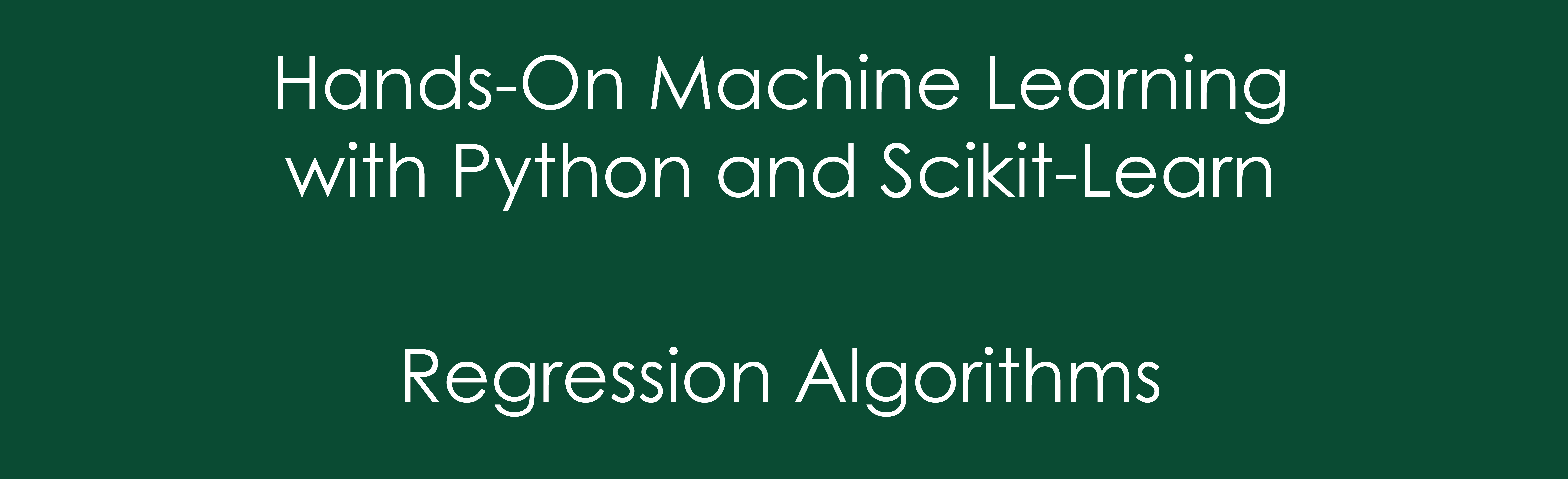 الگوریتم های رگرسیون