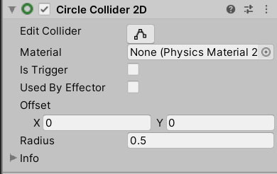 سرکل کلایدر دو بعدی(Circle Collider 2D) برای اسکال بیضی یا دایره شکل