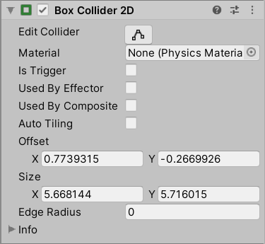 باکس کولایدر دوبعدی (Box Collider 2D) برای اشکال 4 ضلعی دو بعدی