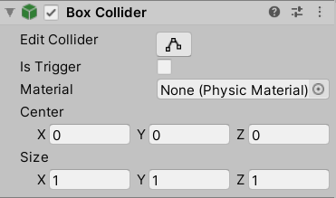 باکس کولایدر (Box Collider) برای اشکال 4 ضلعی سه بعدی
