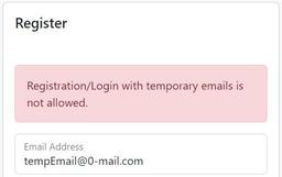 جلوگیری از ایمیلهای یکبار مصرف در فرم ورود/ثبتنام|codeigniter4