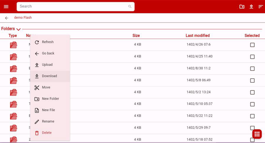 کاربر می تواند فلشهای مجازی را که در دسترس دارد، در کانالی امن باز کرده و محتوای آن را به سیستم خود منتقل نماید.