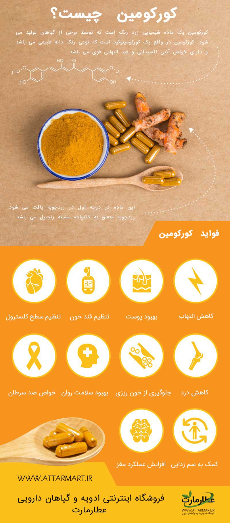 کورکومین ماده فعال زردچوبه