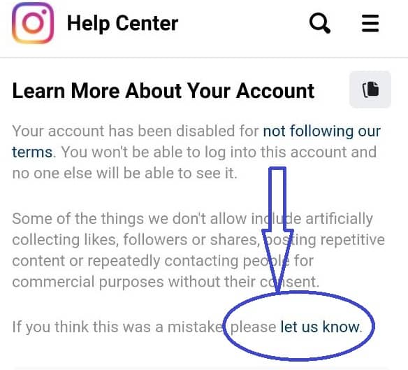 مشکل Your account has been disabled follow the next steps within 30 days