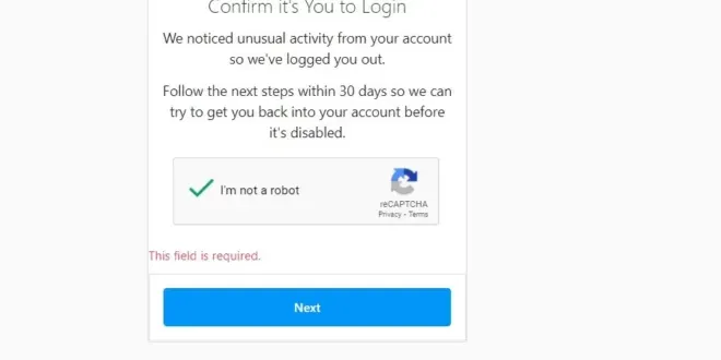 مشکل Your account has been disabled follow the next steps within 30 days