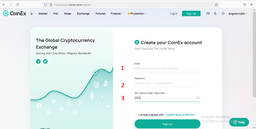 اموزش ثبت نام  صرافی کوینکس در 3 دقیقه