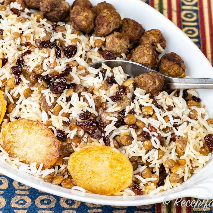 عدس پلو با ته دیگ سیب زمینی