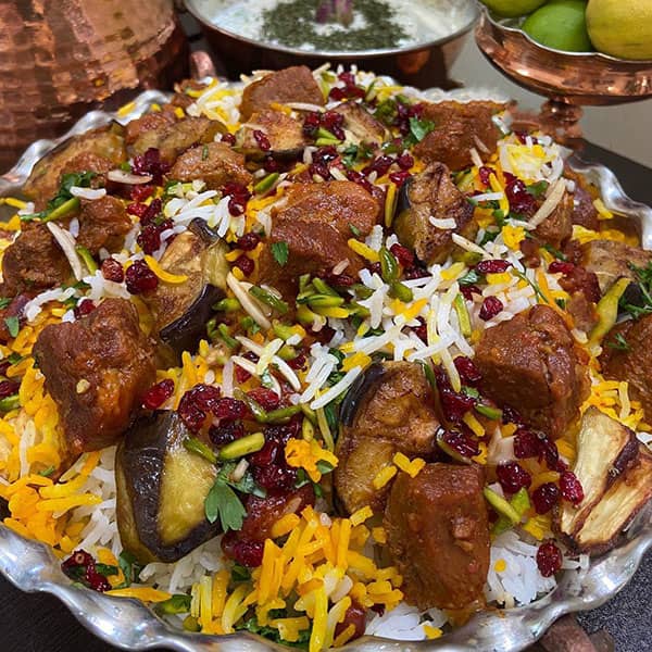 بادمجان پلو