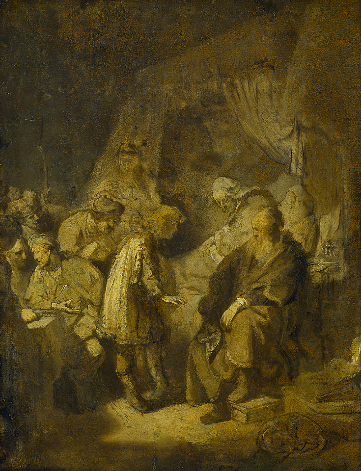 Joseph Tells his Dreams to his Parents and Brothers- Rembrandt 1633