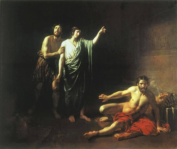 Joseph Interpreting Dreams to Butler and Baker Concluded with him in Prison- Alexander Andreyevich Ivanov 1827