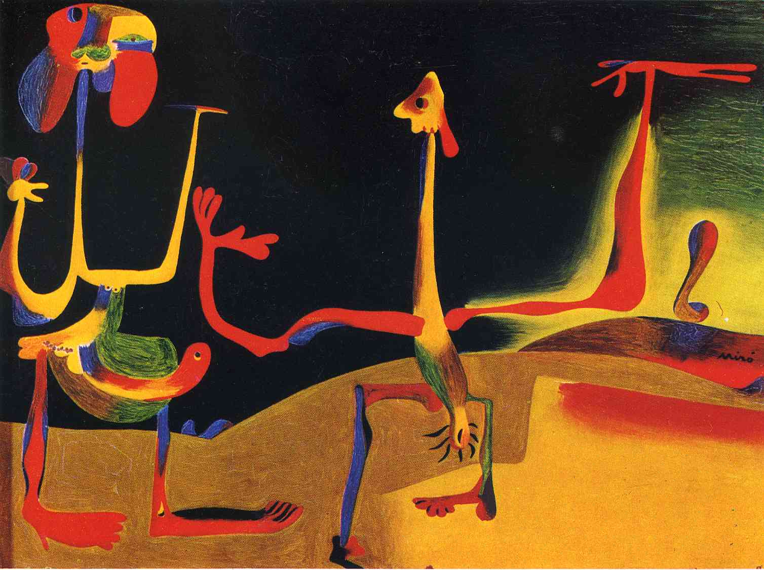 Man and Woman in Front of a Pile of Excrement- Joan Miró- 1935