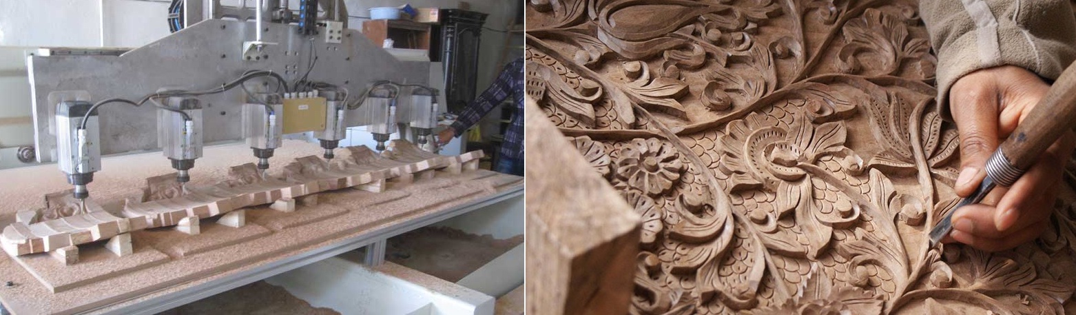 منبت با دست و منبت با دستگاه cnc