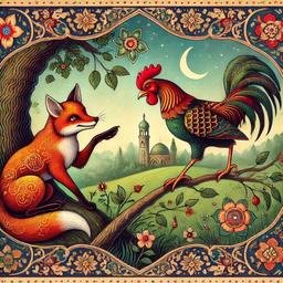 "حکایت روباه و خروس" از دفتر دوم مثنوی مولانا