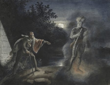 تئاترنوشت هملت در پردهٔ اول، صحنهٔ پنجم