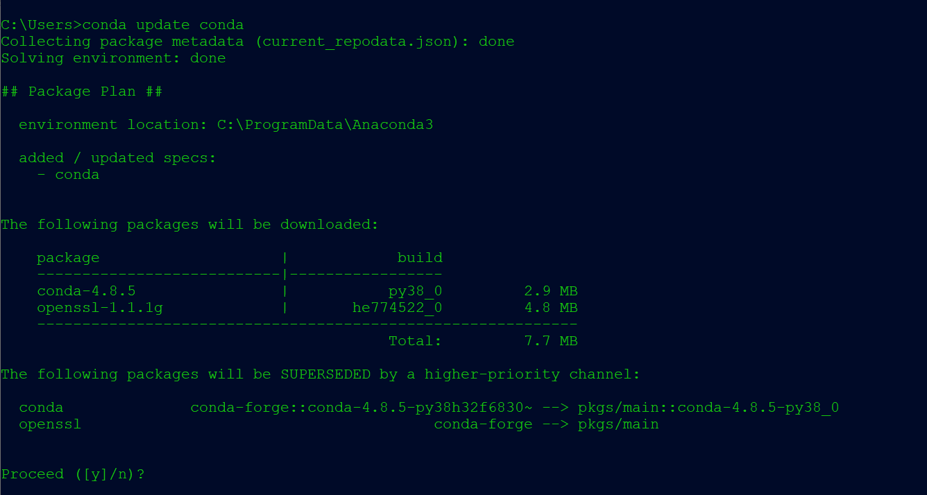 conda command