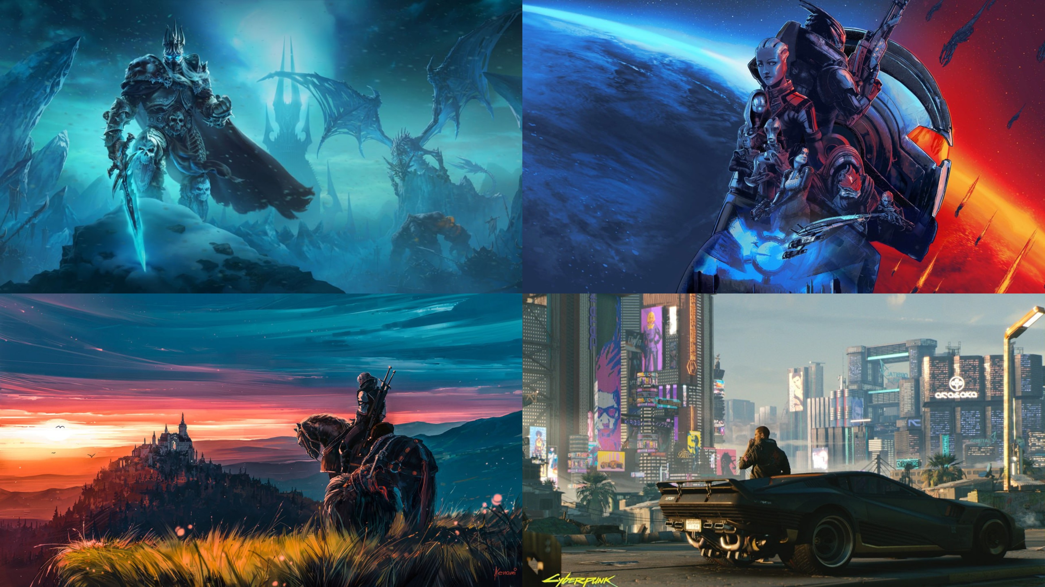 تصاویری از 4 عنوان وارکرفت، مس افکت، ویچر و سایبرپانک 2077