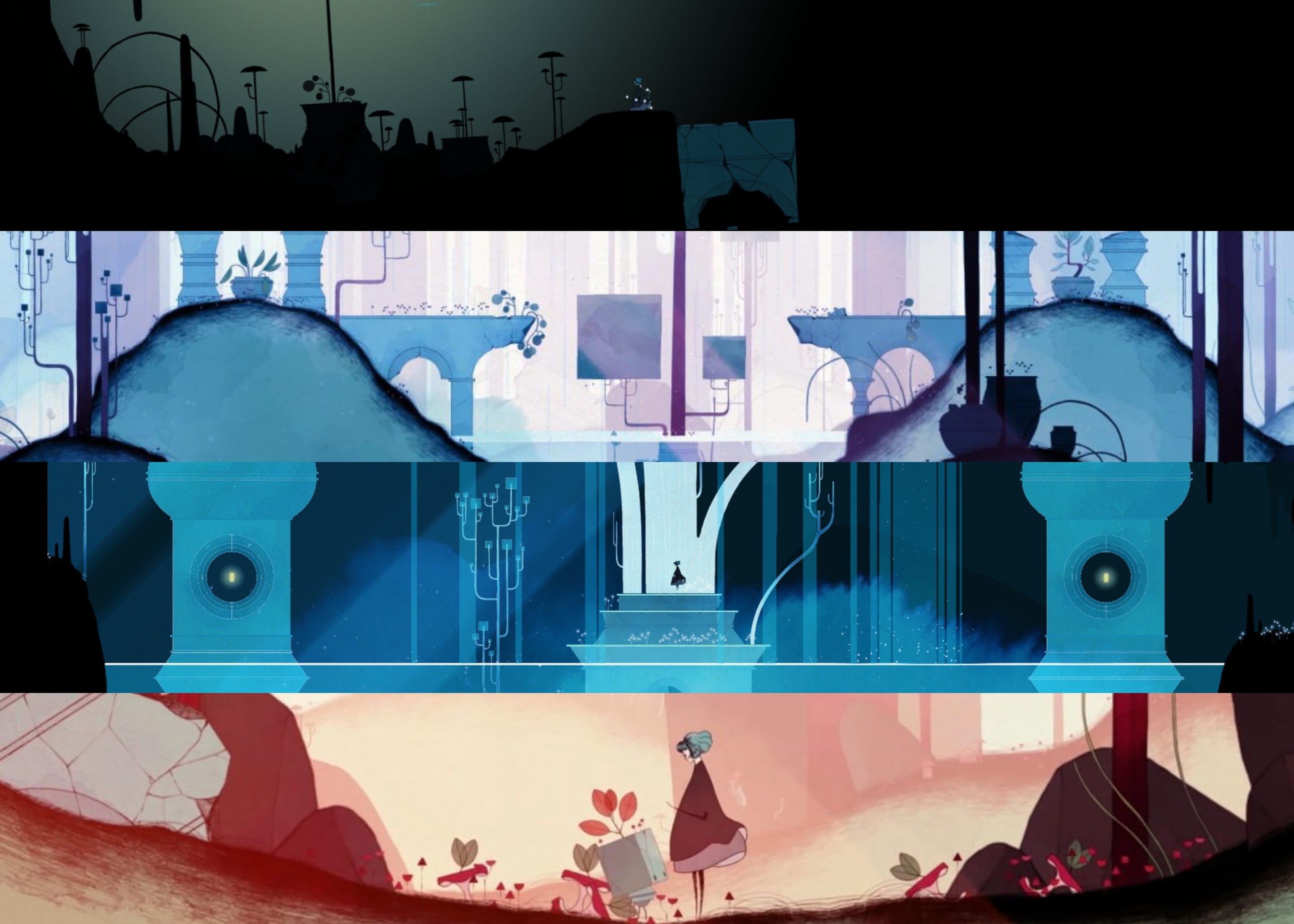 تصوایری از عنوان Gris بازی به شدت خاص و ساخته شده با آبرنگ و نقاشی