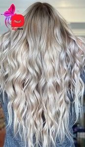 تکنیک رنگ موی بلند نقره ای