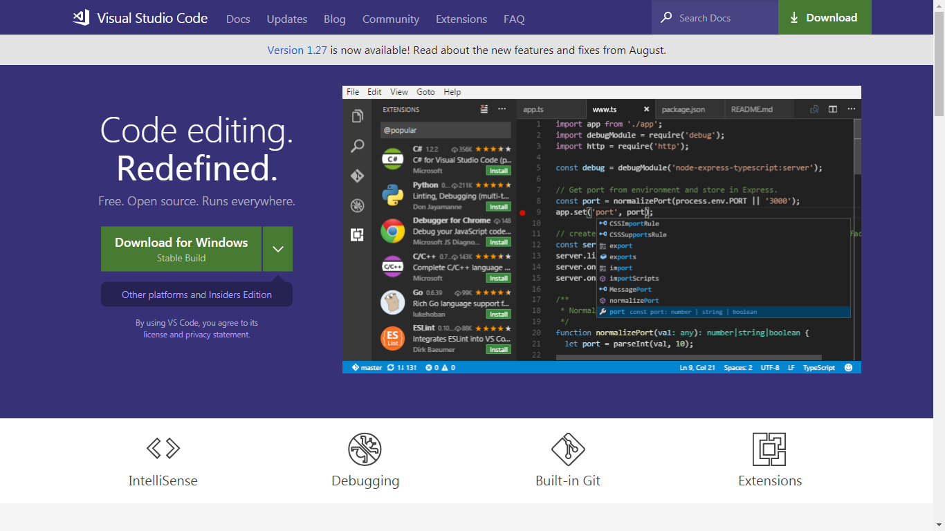 محیط سایت ویژوال استودیو کد