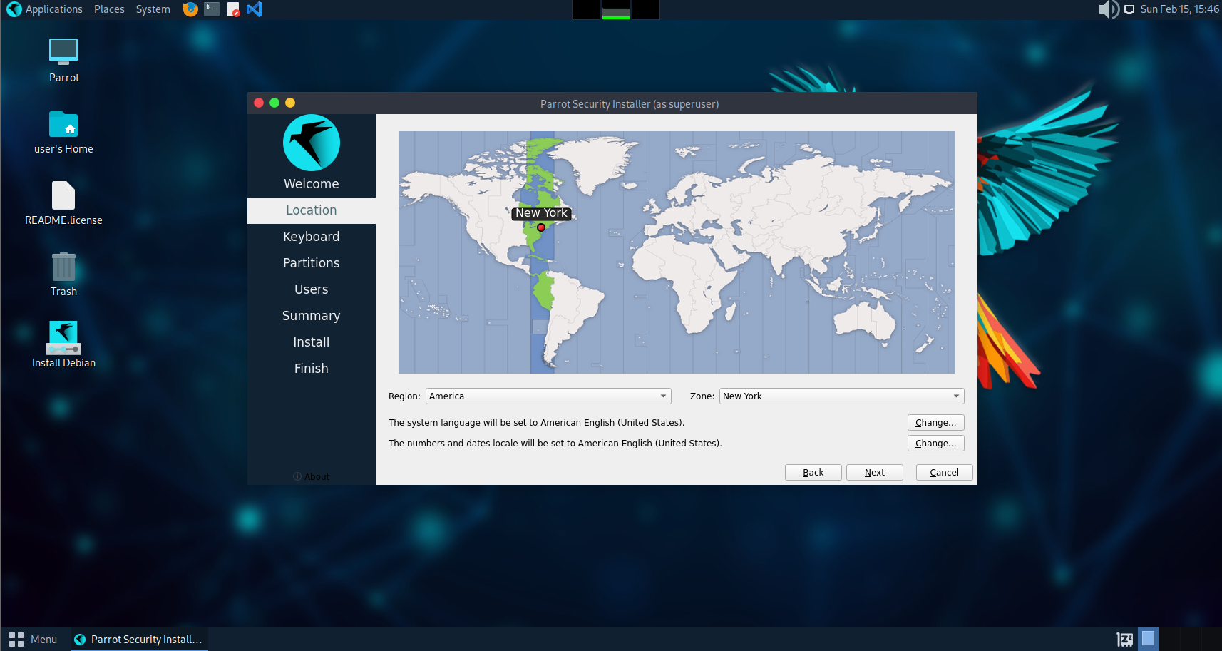 ریجن را انتخاب میکنیم